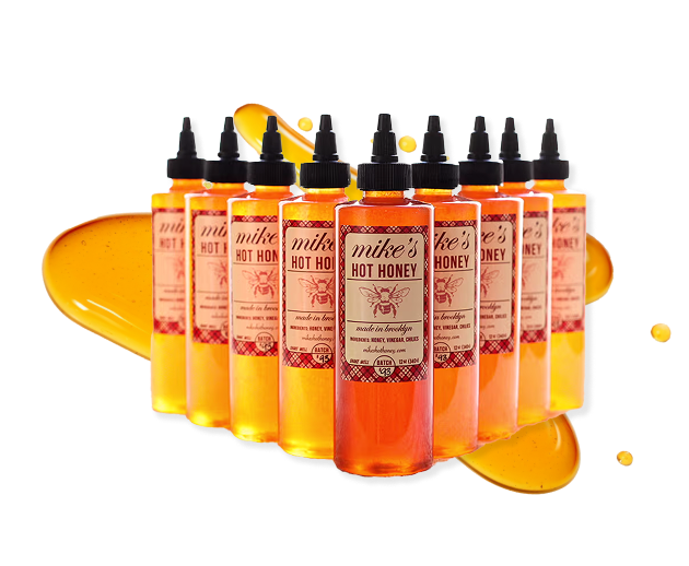 Early hand-filled bottles of Mike’s Hot Honey